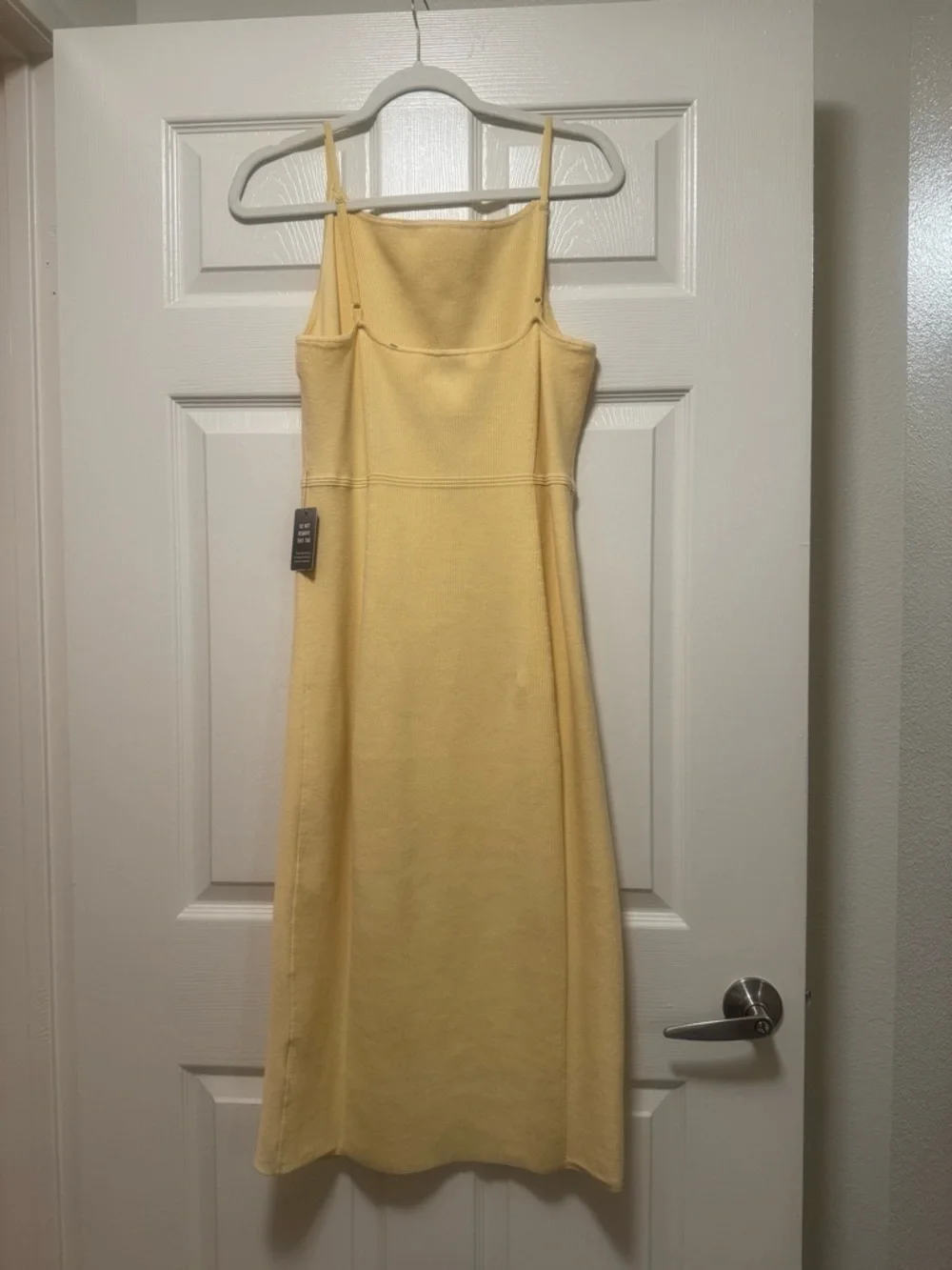 Express Ribbed High Square Neck Midi Sweater Dress - Picture 10 of 16